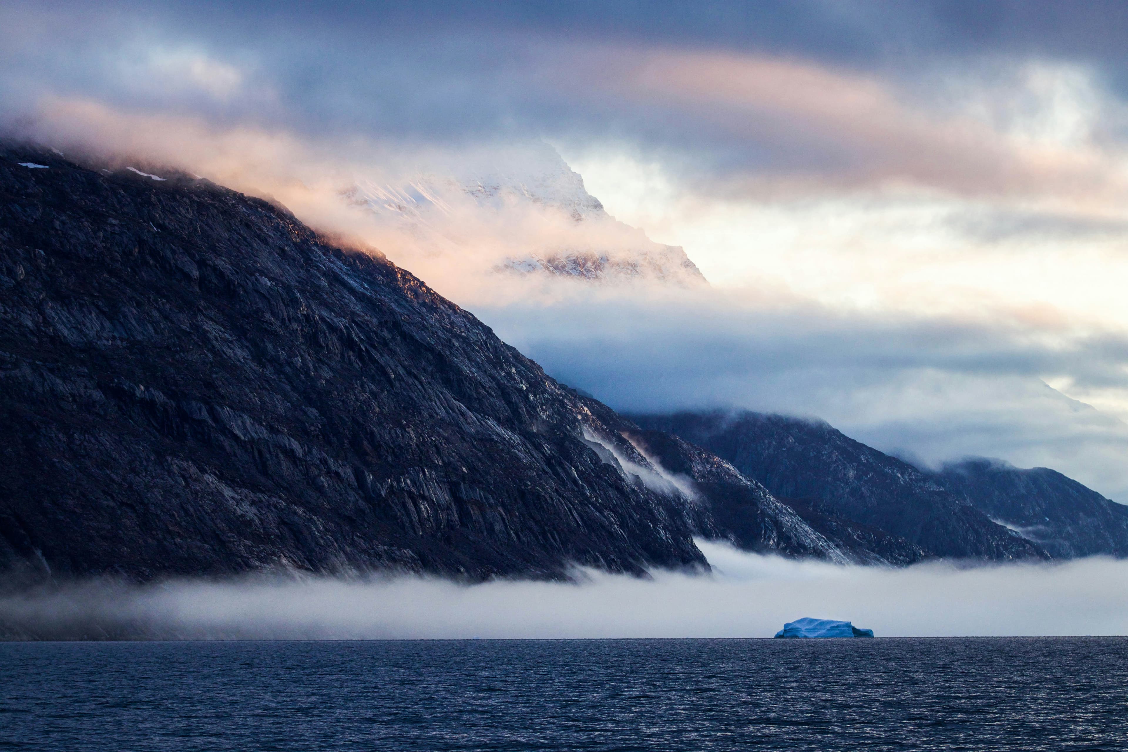 The Geographic North Pole and the east coast of Greenland