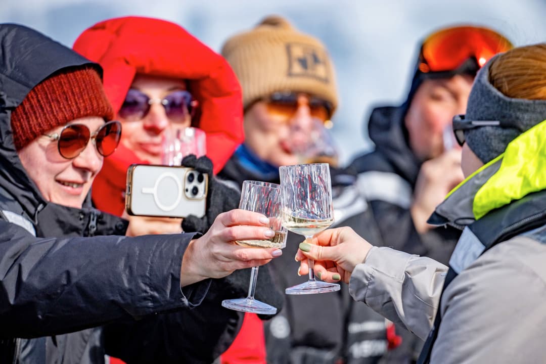 Scenic Ocean Cruises Scenic Eclipse Recess Cove Charlotte Bay Champagne On Zodiacs ©Benn Berkeley 2