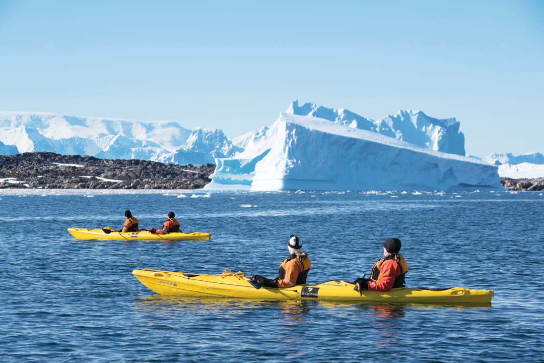 Seabourn Kayaking Near Dawes Glacier Face ©Galaxiid