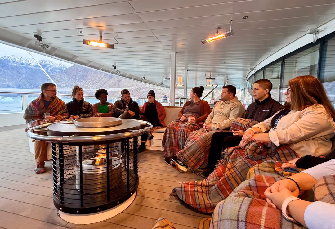 Ng Le Ng Endurance Fire Pit On Observation Deck ©Angela Thomas & Lindblad Expeditions